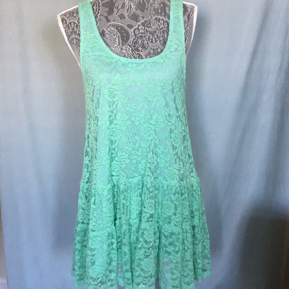Maronie Teal stretch Lace Dress
